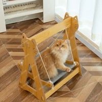 Hölzernes Schaukelbett mit Doppelschicht-Rutschfestem Rahmen, Hängendes Nest für Haustierbetten, Katzenschaukel