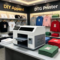 Imprimante DTG A3 Reeleyin OEM & ODM H5 APP pour l'impression numérique directe de vêtements en ligne, machine d'impression numérique directe pour les magasins de vêtements