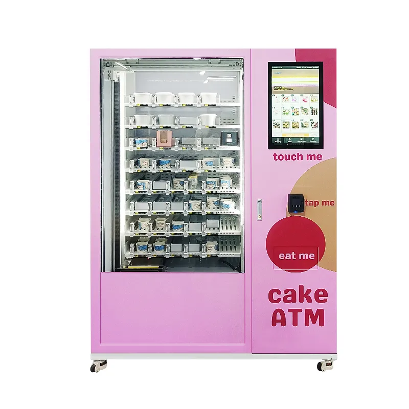 Máquina Expendedora de galletas con sistema de ascensor, máquina expendedora de pasteles con lector de tarjetas de crédito