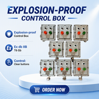 Boîtier de commande électrique antidéflagrant avec bouton poussoir anti-flamme IP66 Ex d IIB T6 Gb 24V-240V 5A pour l'industrie pétrolière et gazière
