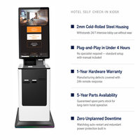 Kiosque d'enregistrement en libre-service pour hôtel commercial, lecteur de passeport, émetteur de cartes RFID, compatible Opera OHIP PMS, OEM
