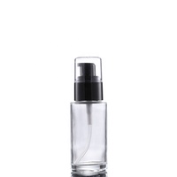 Flacon en verre transparent pour cosmétiques, soins pour la peau, bouteille à pompe vide, lotion corporelle, 20ml, 30ml, 60ml, 100ml, 10 pièces
