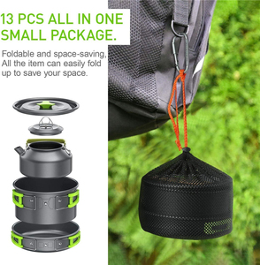 Set di Pentole da Campeggio URPOOL con Padelle in Lega di Alluminio Capacità 4-5L Compatibili con Gas e Induzione con Coperchio <span class=keywords><strong>per</strong></span> Uso <span class=keywords><strong>Esterno</strong></span> - Product Image 5