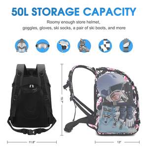 Sac à dos pour chaussures de ski durable, échantillon gratuit, sac pour équipement de snowboard, sac rembourré pour sports d'hiver - Product Image 3