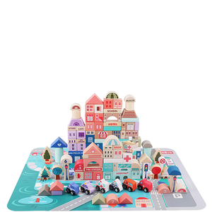 <span class=keywords><strong>Construction</strong></span> en <span class=keywords><strong>bois</strong></span> 115 pièces ville blocs <span class=keywords><strong>de</strong></span> <span class=keywords><strong>construction</strong></span> ensemble éducatif ludique empilable jouets pour enfants d'âge préscolaire pour les tout-petits - Product Image 6