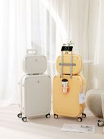Valise d'avion Verage de chariot éminent de forme ronde jaune avec des ensembles de bagages de roue portent le sac de chariot pour des femmes
