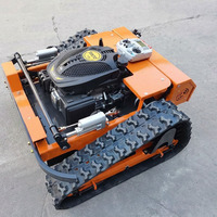 Tondeuse à gazon avec lame à neige réglable pour la coupe de l'herbe, tondeuse à gazon robotisée à chenilles télécommandée, à essence, de qualité commerciale