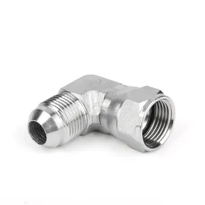 6500 Carbon steel outer hexagonal quick connect bending joint 90 degree elbow JIC male female rotary adapter