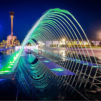 Fontaine à jets sautants, fontaine aquatique dansante pour place publique et parc, sûre et économe en énergie