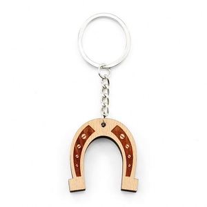 Regalos Personalizados, Llavero de Madera con Diseño Personalizado, Llavero de Madera con Nombre, Llavero de Madera de Haya con Forma de Herradura - Product Image 1