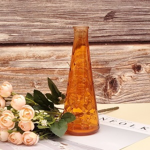 Botella de vidrio en aerosol de color naranja personalizada para exprimidor Mini jarrón de vidrio botella de embalaje de vidrio con forma de cono 250ml 8oz venta a granel - Product Image 3