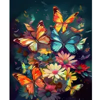 Раскраска по номерам для взрослых Насыщенные бабочки