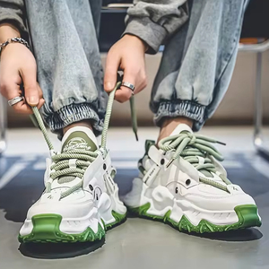 รองเท้าผ้าใบผู้ชาย สไตล์ฮิปฮอป พังก์ พื้นหนา ใส่สบาย ระบายอากาศดี เหมาะสำหรับเดิน วิ่ง ออกกำลังกาย กิจกรรมกลางแจ้ง และพักผ่อน  คอลเลคชั่นฤดูใบไม้ผลิ/ฤดูร้อน - Product Image 5