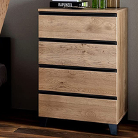 Chambre à coucher en bois anti-chute 4 commode tiroir de rangement salon armoire de rangement
