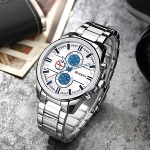 Montre sport multifonction pour homme, quartz, bracelet classique en acier inoxydable, chronographe, résistante à l'eau 30M, montre-bracelet décontractée pour affaires - Product Image 6