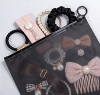 Petits sacs d'emballage noirs givrés à fermeture éclair avec anneau de traction pour pinces à cheveux et bijoux – Sacs à fermeture éclair givrés