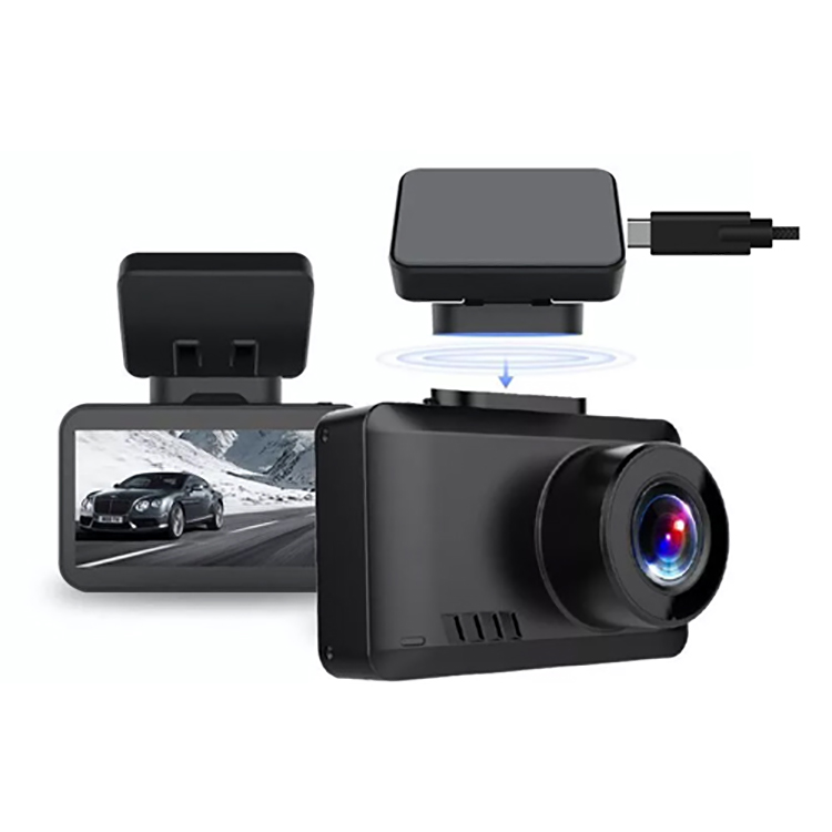 Full HD1080P Автомобильная камера GPS WiFi видеорегистратор DVR 2,45 дюйма с магнитным кронштейном + задним объективом 2 камеры