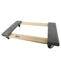 Chariot de déménagement avec extrémités en moquette grise Chariot à outils en bois TC0500 Chariot pour meubles en bois Chariot à 4 roues 300kg Capacité de charge