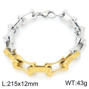 Catena a maglie in acciaio inossidabile bicolore con design a bambù, personalizzabile fai <span class=keywords><strong>da</strong></span> te, alla moda, per <span class=keywords><strong>uomo</strong></span>, di Guangdong Jewelry - Product Image 6