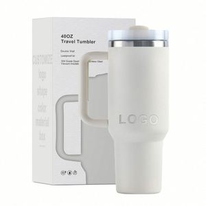 Vaso Térmico Personalizado de 40 oz, Taza de Café de Acero Inoxidable de Doble Pared con Aislamiento al Vacío, Taza de Viaje para Auto de 40 oz con Asa y Tapa con Pajita - Product Image 1