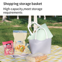 Panier de rangement en plastique Portable poignée Compression caractéristique pour organiser l'essentiel salle de bain collège dortoir cuisine Camp