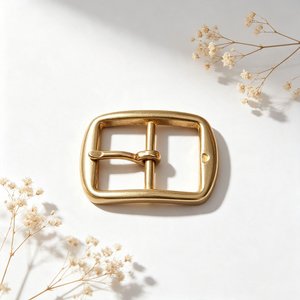 Hebilla de Cinturón Minimalista de Latón Macizo, Hebilla Ajustable de Metal Pulido Ligero, Herraje de Estilo Sencillo, Accesorio para Cinturón de Mujer - Product Image 6