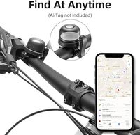 Sonnette de vélo antivol étanche avec compatibilité Apple AirTag et SiNE Tag, en alliage de cuivre + ABS, certifiée CE/FCC