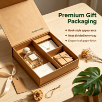 Boîte à rabat en forme de livre en kraft personnalisée, acceptant les commandes d'échantillons, boîte rigide recyclable pour emballage cadeau haut de gamme