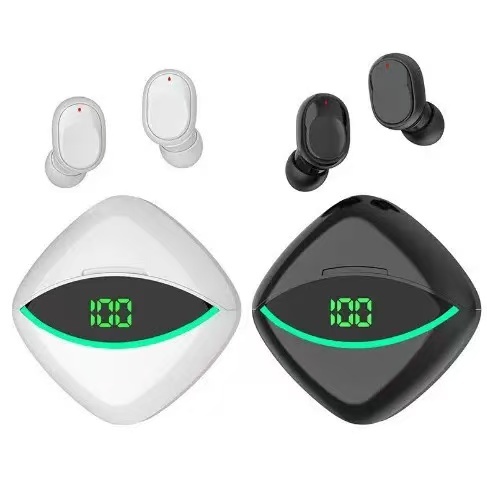 New Wireless BT Earbuds In-Ear Digital Display Mini Portable IPX-7 Waterproof with Volume Control
