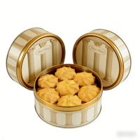Biscuits au beurre salés et sucrés de style danois, faibles en gras, en boîte de 260 g, ODM OEM, cadeau traditionnel européen, pour le petit-déjeuner