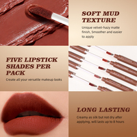 Lot de gloss à lèvres en gros, effet chocolat, fini velours mat, waterproof, hydratant, haute pigmentation, longue tenue, non collant, repulpant