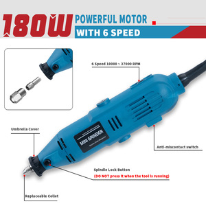 Juego de 211 Piezas de Herramientas Mini de Pulido, Herramienta Rotatoria Eléctrica de 180W con Velocidad Variable y Estuche Rígido para Pulir y Cortar - Product Image 3
