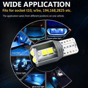 Bóng Đèn LED Canbus W5W T10 3030S 12V Đèn Vòm Bản Đồ Nội Thất Ô Tô Màu Trắng Đỏ Hổ Phách Xanh Tím Xanh Hồng Đèn Đỗ Xe Đèn Tự Động - Product Image 6