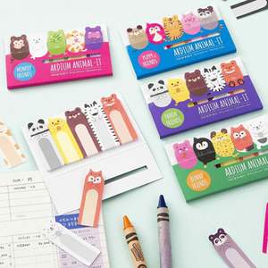 100 Sheets Random Style Cute Animal Self-Adhesive <b>Sticky</b> Index Tabs Book Page Flags Stationery for Reading Planner Office School - Product Image 1