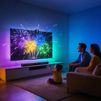 Bande LED RVB 5050 USB pour rétroéclairage TV, synchronisation des couleurs de l'écran, contrôle par application, lumière d'ambiance pour salle de jeu, découpable, IP33, vente en gros