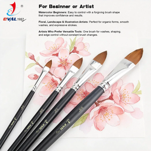 Yihuale – Lot de 4 pinceaux ovales pour aquarelle, type langue de chat, pour adultes, pour peinture florale et pétales, pour artistes - Product Image 2