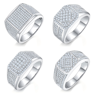 Anillo de Diamante Moissanite de Plata de Ley S925 con Selección de Color D para Hombre y Mujer, Anillo de Compromiso y Boda, Personalizable - Product Image 1