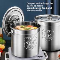 Marmites à soupe en acier inoxydable 304 extra-épaisses à usage commercial avec couvercle, grande capacité pour cuisinières à gaz et à induction