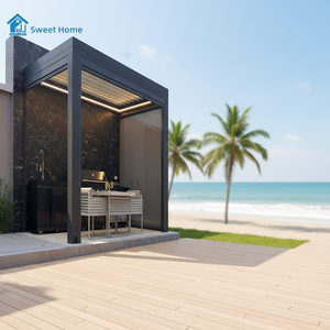 Pergola bioclimatique motorisée en aluminium sur mesure Sweet Home, pavillon <span class=keywords><strong>extérieur</strong></span>, <span class=keywords><strong>couverture</strong></span> de patio avec système de drainage - Product Image 4