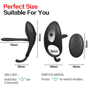 Puissant adulte produits <span class=keywords><strong>de</strong></span> sexe vibrant godemichet Anal masturbateur Anal Silicone Multi Vibration homme anneau <span class=keywords><strong>de</strong></span> bite Couple masseur jouets sexuels - Product Image 3