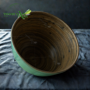 Bol à soupe en bambou écologique fait à la main bol en bambou réutilisable cuisine du Vietnam vaisselle en bambou ensemble de dîner naturel fournisseur - Product Image 4