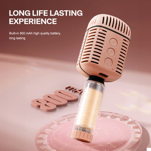 Nhà Máy Thực Hiện Giá Rẻ Nhất Mini Microphone Màu Xanh Loa Răng Karaoke Microphone Cho Gia Đình Và Trẻ Em Quà Tặng Microphone Loa Không Dây - Product Image 4