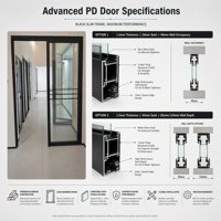 Puerta Corredera Plegable de Aluminio Moderna con Vidrio PD, Perfil de 1.5mm, Ahorro de Espacio, Puerta Interior para Baño, Cocina, Balcón, Apartamento