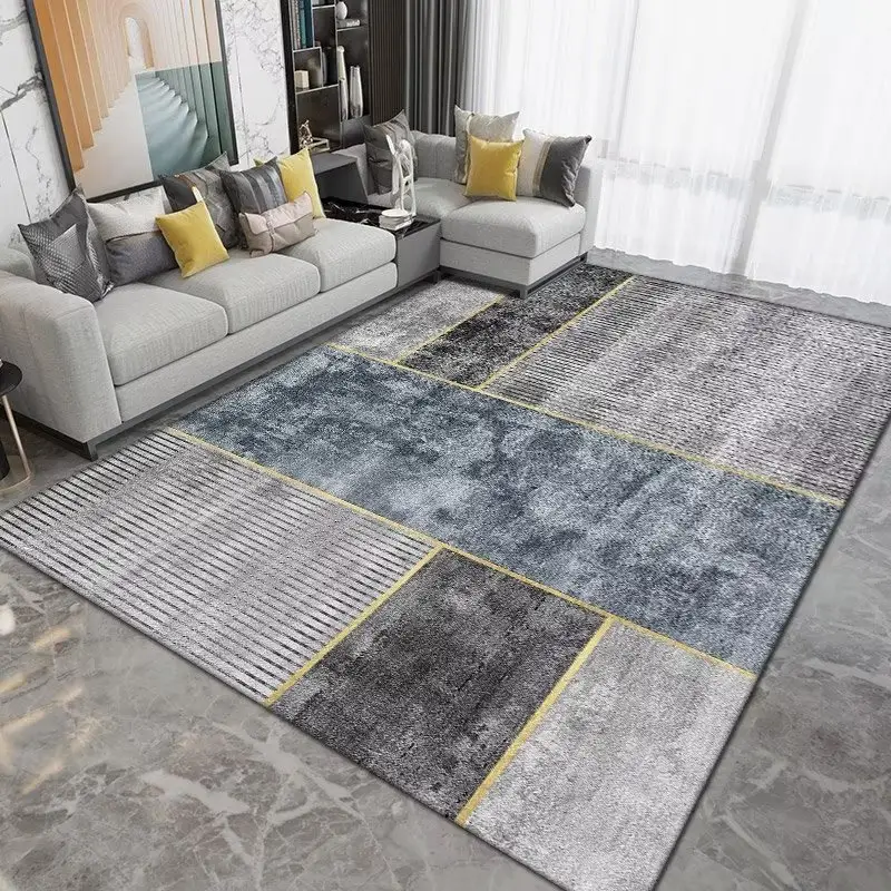 Couverture de chevet moderne et légère pour canapé de luxe tapis de sol complet tapis gris minimaliste