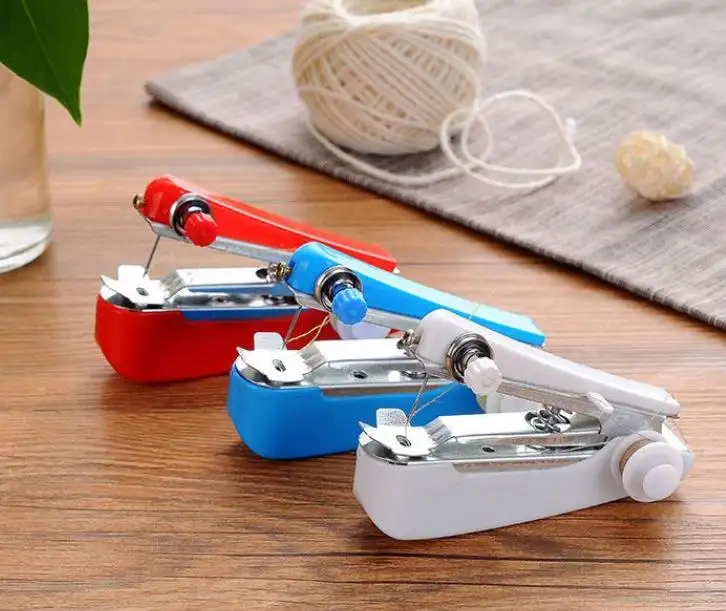 1pc Portable Mini Manual Sewing Machine Simple Operation Sewing Tools Sewing Cloth Fabric Handy Needlework Tool