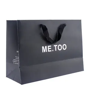 Diseño más popular Logo Impreso Mercancía de lujo Venta al por menor Euro Tote regalo Embalaje Arte Papel Bolsas de compras joyería vino bolsa de ropa