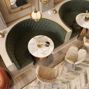 Ensemble de meubles commerciaux personnalisés de haute qualité Table basse de salle à manger en cuir moderne chaise pour hôtels restaurants salons - Product Image 5