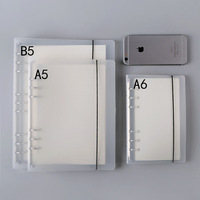 Organiseur de documents en PVC transparent mat personnalisé, format A5, A6, B5, avec reliure à 6 anneaux, classeur, carnet, agenda