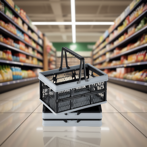 Panier de courses pliable DB Wholesale 16L avec poignée, panier d'épicerie portable pour utilisation en supermarché - Product Image 2