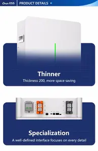 Deye High Cycles RW-F10.2 51.2V 200Ah Batteries 10,24kWh Batteries au lithium pour stockage d'énergie basse tension IP65 étanche - Product Image 5